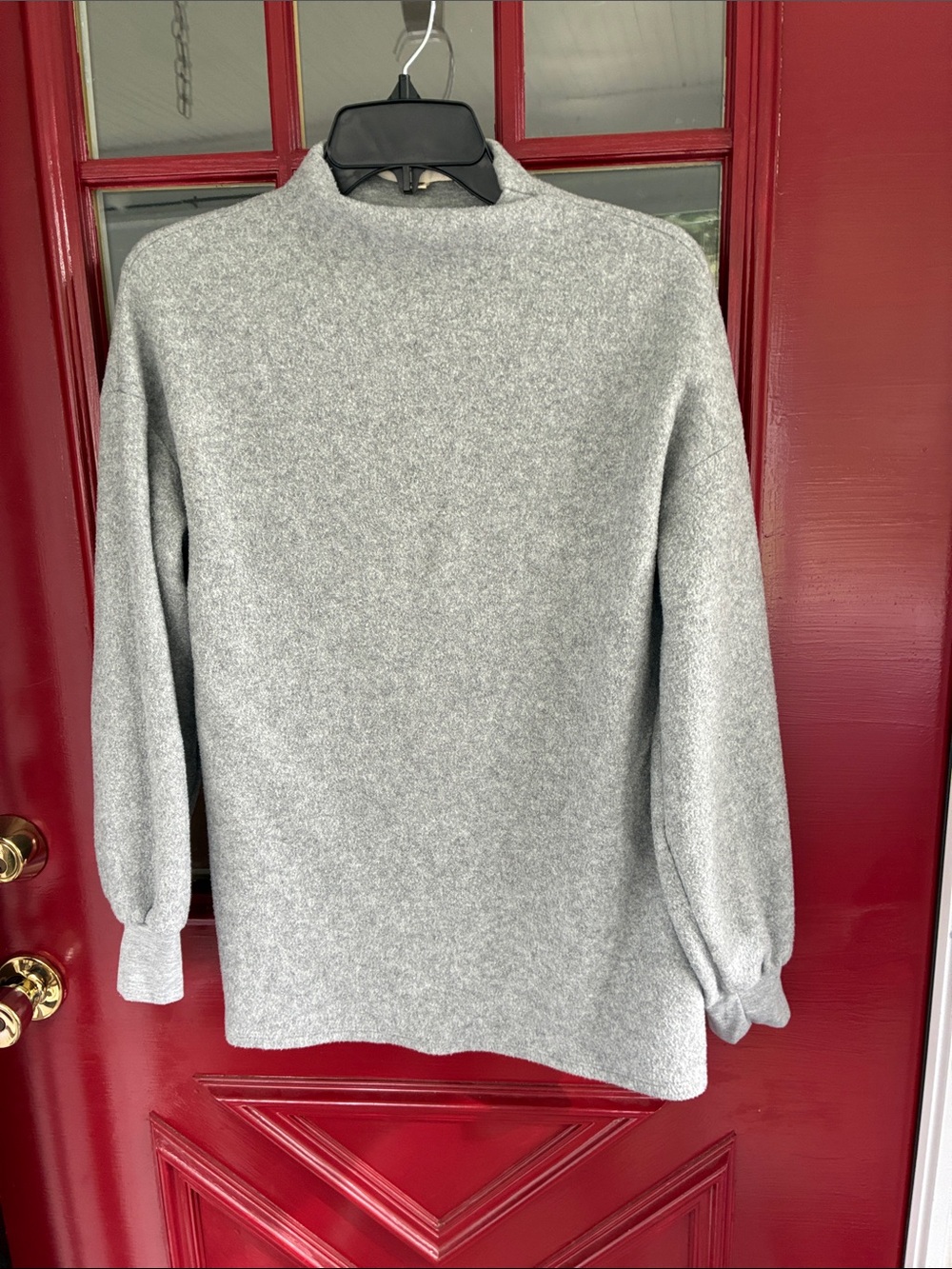 Women's Gray Mock Cowl Turtleneck Sweater